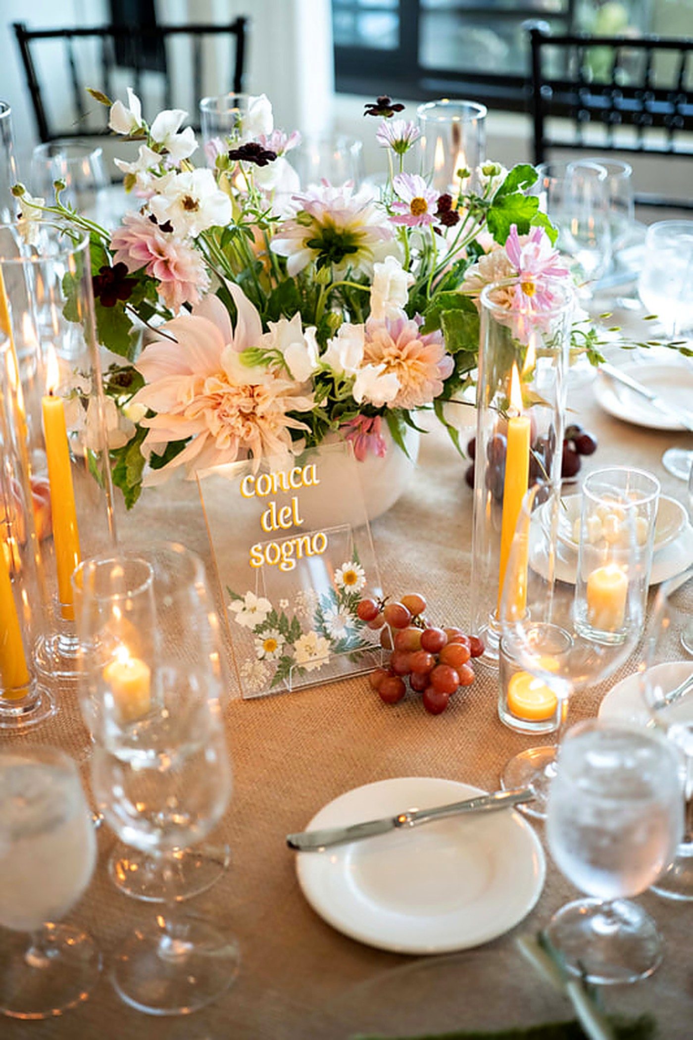 Reception tablescape & centerpieces