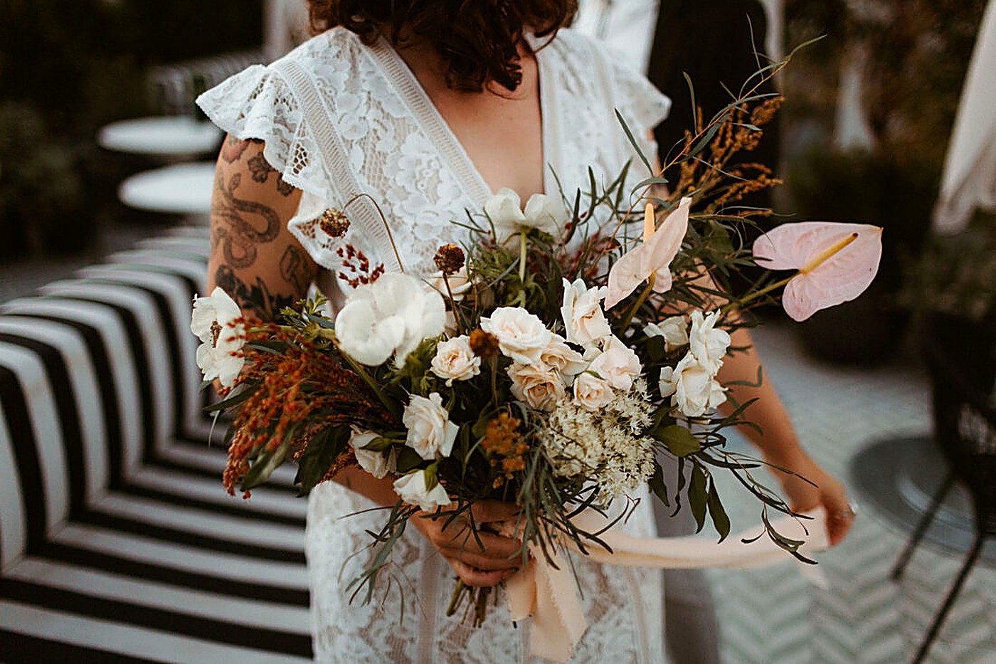 Bridal bouquet & handheld florals