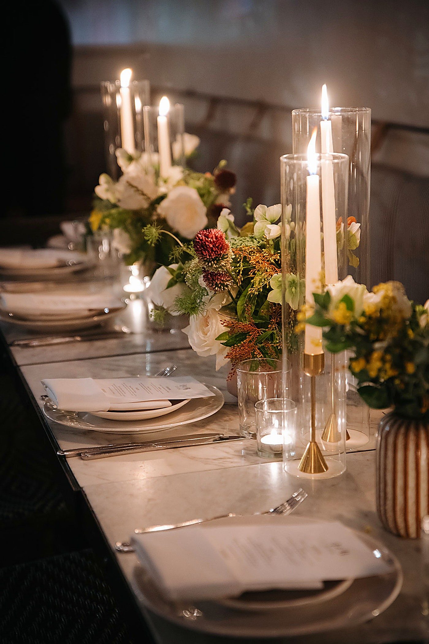 Reception tablescape & centerpieces
